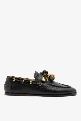Cyprus Boat Shoe Black Leather