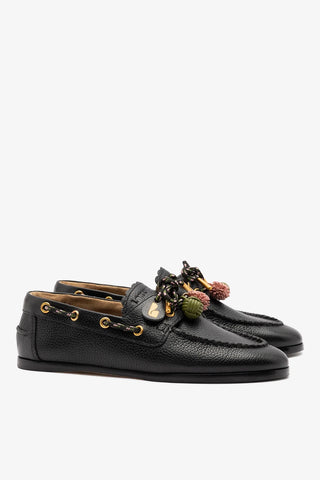 Cyprus Boat Shoe Black Leather