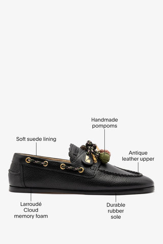 Cyprus Boat Shoe Black Leather