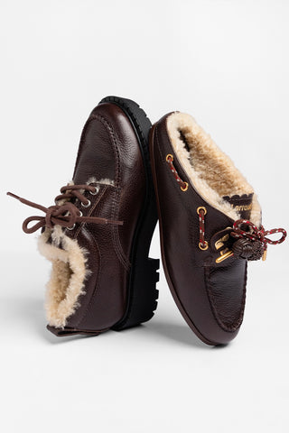 Cyprus Shearling Mule Brown Leather