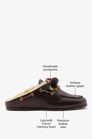 Cyprus Shearling Mule Brown Leather