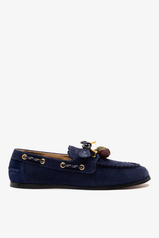 Cyprus Boat Shoe In Navy Suede