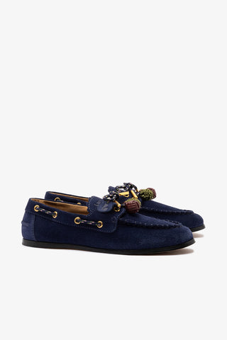 Cyprus Boat Shoe In Navy Suede