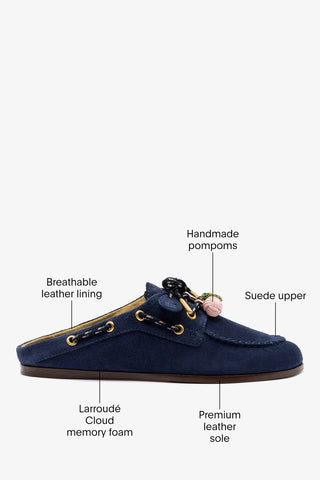 Cyprus Mule Indigo Suede