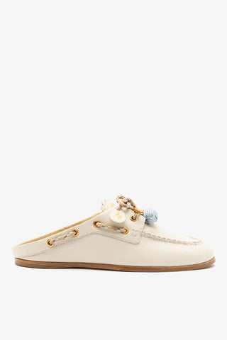 Cyprus Mule Ivory Leather — Larroudé