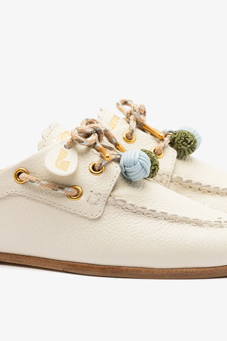 Cyprus Mule Ivory Leather — Larroudé