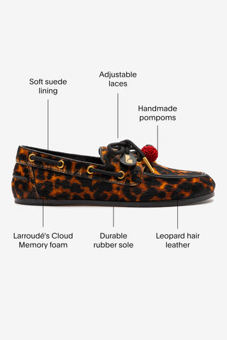 Cyprus Boat Shoe In Leopard Print Calf Hair