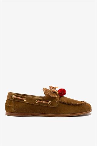 Cyprus Boat Shoe In Russet Suede