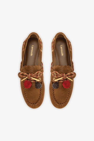 Cyprus Boat Shoe In Russet Suede