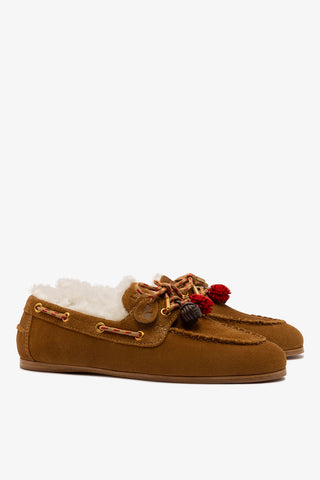 Cyprus Shearling In Russet Suede