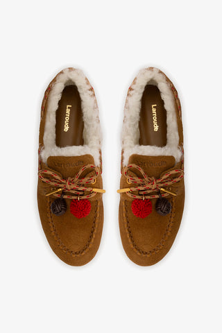 Cyprus Shearling In Russet Suede
