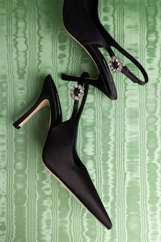 Carine Pump Black Satin Pump Larroudé