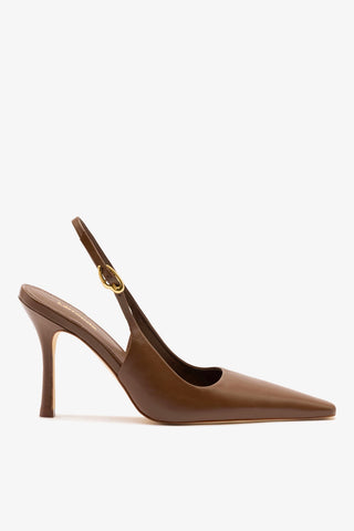 Carine Pump In Burnt Umber Leather Pump Larroudé