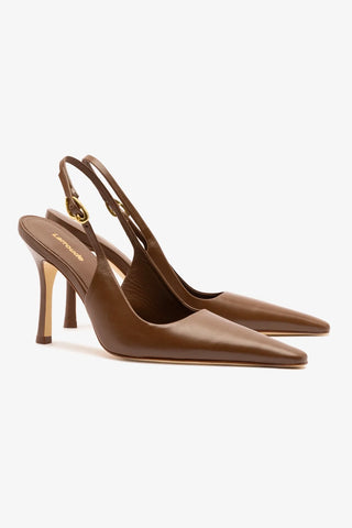 Carine Pump In Burnt Umber Leather