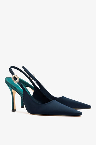Carine Pump Ocean Satin Pump Larroudé
