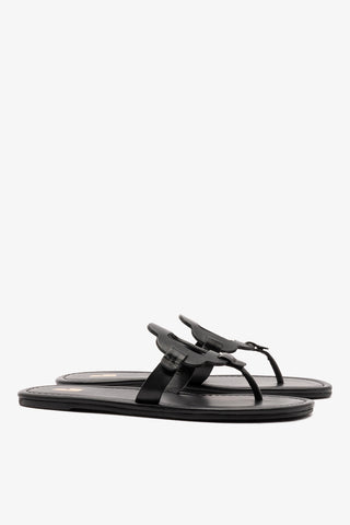 Margherita Thong Sandal In Black Leather
