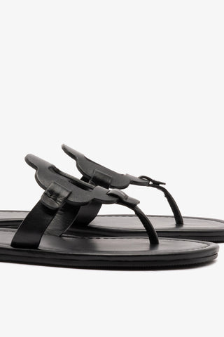 Margherita Thong Sandal In Black Leather