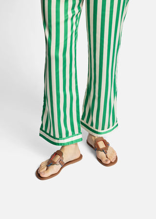 Margherita Thong Sandal In Caramel Leather