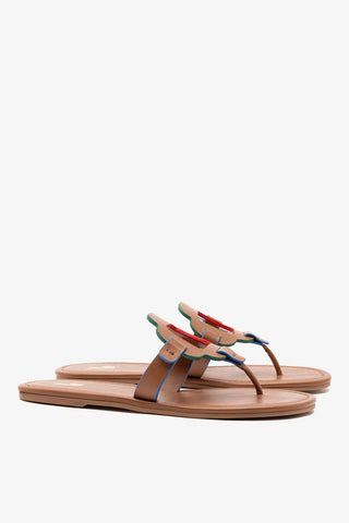 Margherita Thong Sandal In Caramel Leather