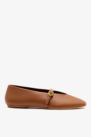 Misty Ballerina Flat In Caramel Leather Ballet Larroudé