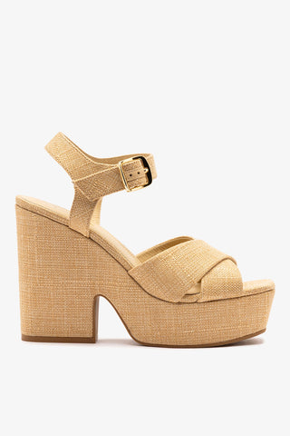 Cher Sandal In Beige Raffia