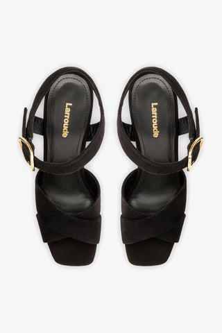 Cher Sandal In Black Leather Sandal Larroudé