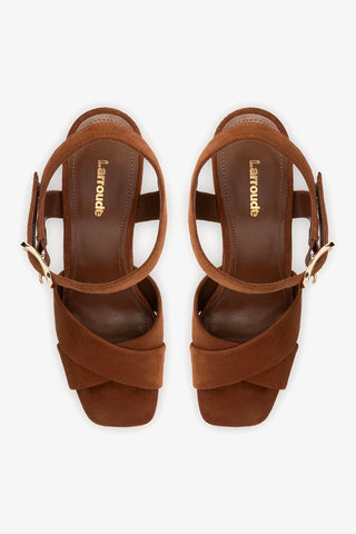 Cher Sandal In Burnt Umber Leather Sandal Larroudé