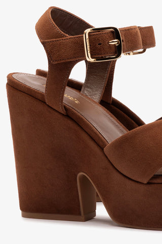 Cher Sandal In Burnt Umber Leather Sandal Larroudé