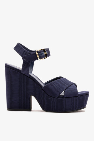 Cher Sandal In Indigo Leather Sandal Larroudé