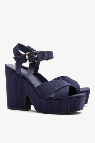 Cher Sandal In Indigo Leather Sandal Larroudé