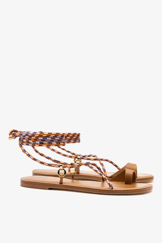 Antibes Flat In Caramel Leather