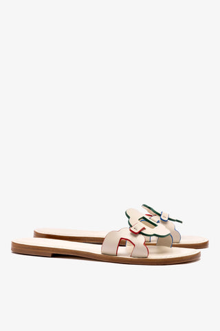 Margherita Slide In Ivory Leather