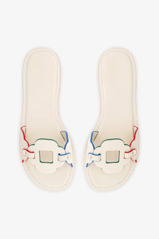 Margherita Slide In Ivory Leather