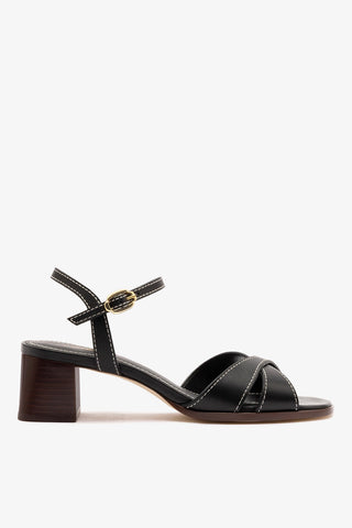 Roma Sandal In Vegetale Black Leather