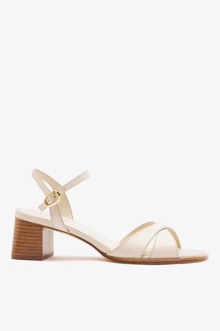Roma Sandal Ivory Leather Sandal Larroudé