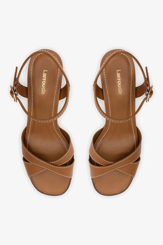 Roma Sandal In Vegetale Caramel Leather