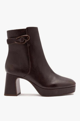 Dolly Verona Low Platform Boot Brown Leather Boot Larroudé