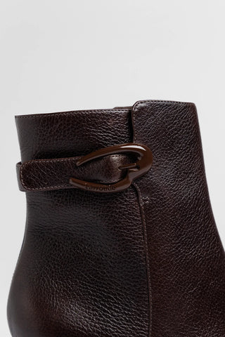 Dolly Verona Low Platform Boot Brown Leather Boot Larroudé
