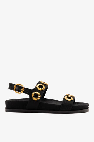 Milan Sport Sandal Black Raffia