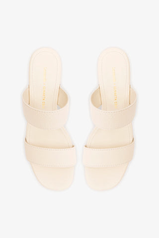 Larroudé x Kenneth Cole: Sandal Ivory Leather Sandal Larroudé x Kenneth Cole