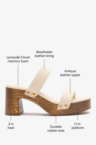 Larroudé x Kenneth Cole: Sandal Ivory Leather Sandal Larroudé x Kenneth Cole