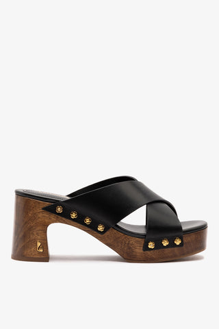 Talitha Dolly Mule In Black Leather