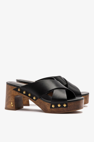 Talitha Dolly Mule In Black Leather