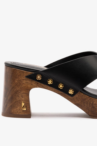 Talitha Dolly Mule In Black Leather