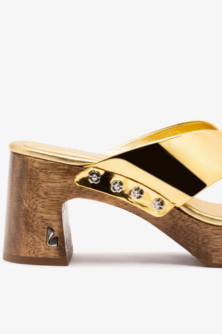 Talitha Dolly Mule In Gold Specchio