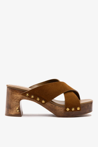 Talitha Dolly Mule In Russet Suede