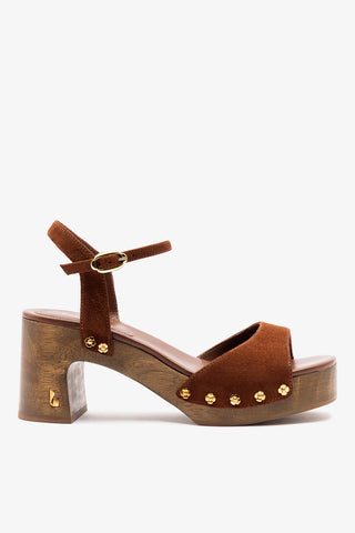 Willow Sandal Burnt Umber Suede Sandal Larroudé
