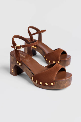 Willow Sandal Burnt Umber Suede Sandal Larroudé