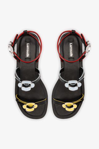 Tinx Flat Sandal In Black Leather