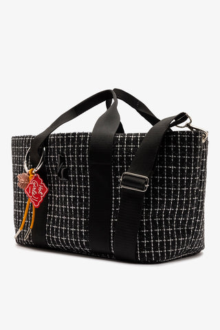 Americana Tote Bag In Black Milano Tweed